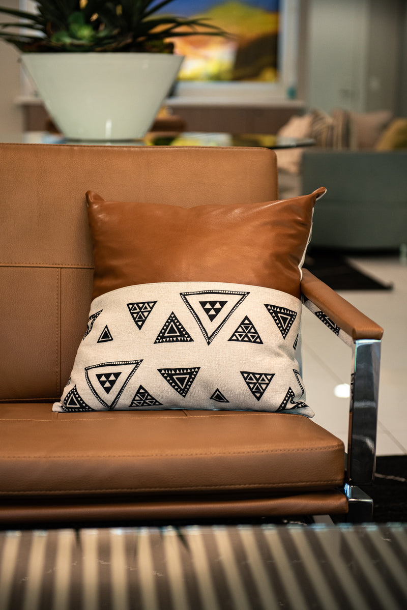 Decorative Vegan Faux Leather Throw Pillow Cover