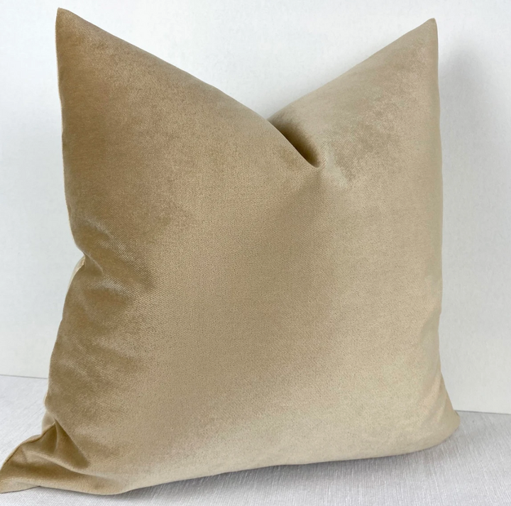 Beige Velvet Throw Pillow Cover The Home Vibe